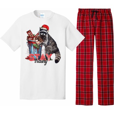 Christmas Snack Stay Funny Trashy Raccoon Opossums Santa Hat Pajama Set