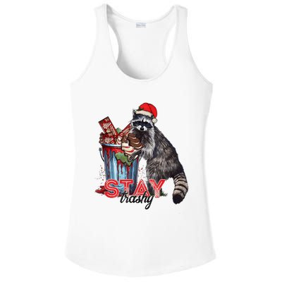 Christmas Snack Stay Funny Trashy Raccoon Opossums Santa Hat Ladies PosiCharge Competitor Racerback Tank