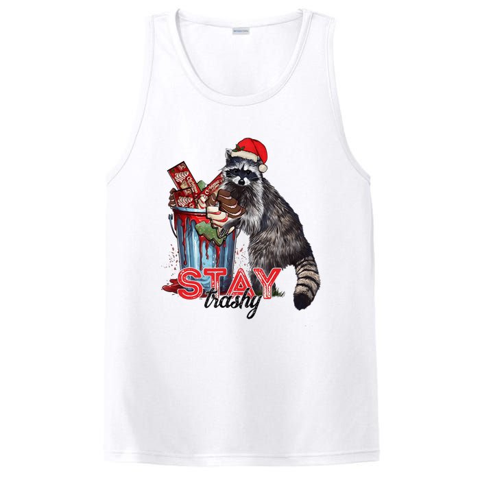 Christmas Snack Stay Funny Trashy Raccoon Opossums Santa Hat PosiCharge Competitor Tank