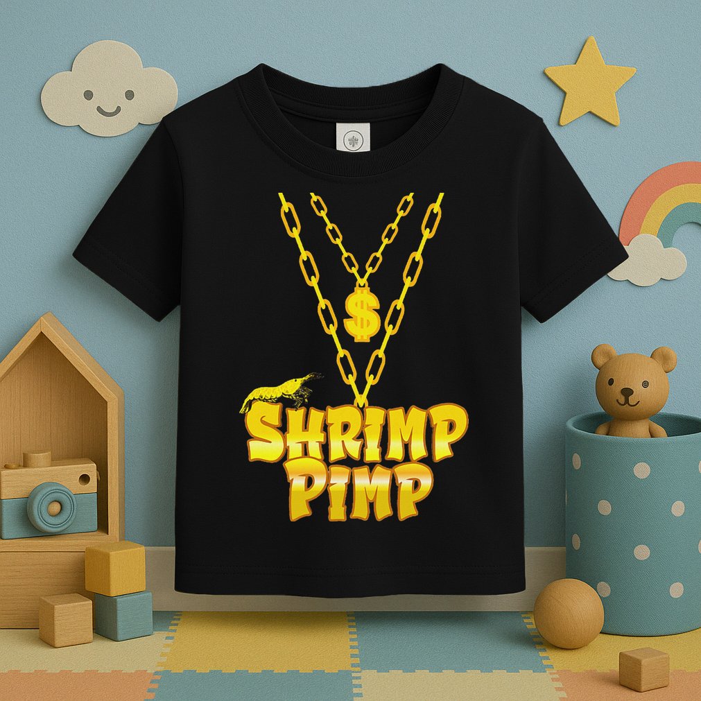 Cherry Shrimp Shrimp Pimp Necklace Funny Aquarium Jewelry Toddler T-Shirt
