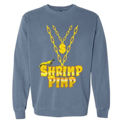 Cherry Shrimp Shrimp Pimp Necklace Funny Aquarium Jewelry Garment-Dyed Sweatshirt