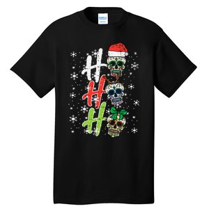 Christmas Sugar Skull Ho Ho Ho Xmas Mexican Tall T-Shirt