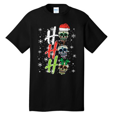 Christmas Sugar Skull Ho Ho Ho Xmas Mexican Tall T-Shirt