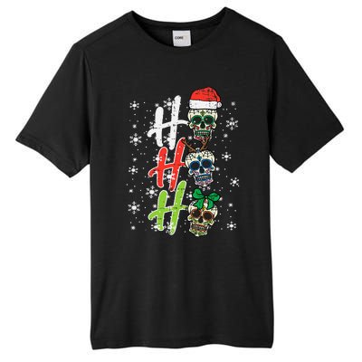 Christmas Sugar Skull Ho Ho Ho Xmas Mexican Tall Fusion ChromaSoft Performance T-Shirt