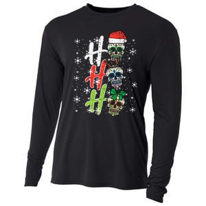 Christmas Sugar Skull Ho Ho Ho Xmas Mexican Cooling Performance Long Sleeve Crew