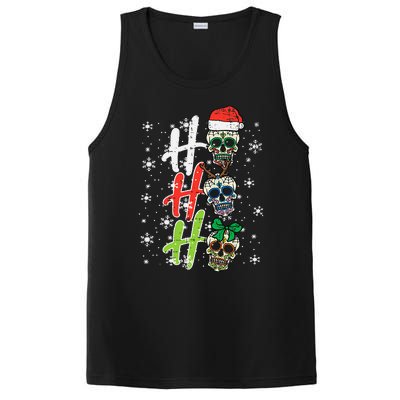 Christmas Sugar Skull Ho Ho Ho Xmas Mexican PosiCharge Competitor Tank