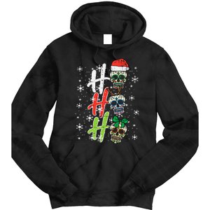 Christmas Sugar Skull Ho Ho Ho Xmas Mexican Tie Dye Hoodie