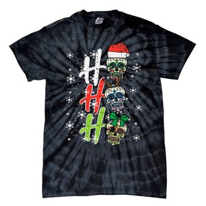 Christmas Sugar Skull Ho Ho Ho Xmas Mexican Tie-Dye T-Shirt