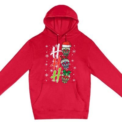 Christmas Sugar Skull Ho Ho Ho Xmas Mexican Premium Pullover Hoodie