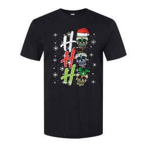 Christmas Sugar Skull Ho Ho Ho Xmas Mexican Softstyle CVC T-Shirt