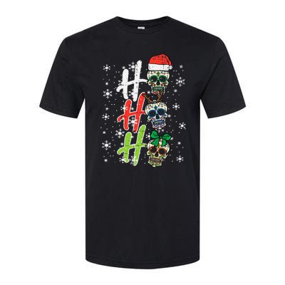 Christmas Sugar Skull Ho Ho Ho Xmas Mexican Softstyle CVC T-Shirt