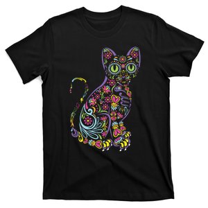 Cat Sugar Skull Dia De Los Muertos Cute Mexican Day Of Dead T-Shirt