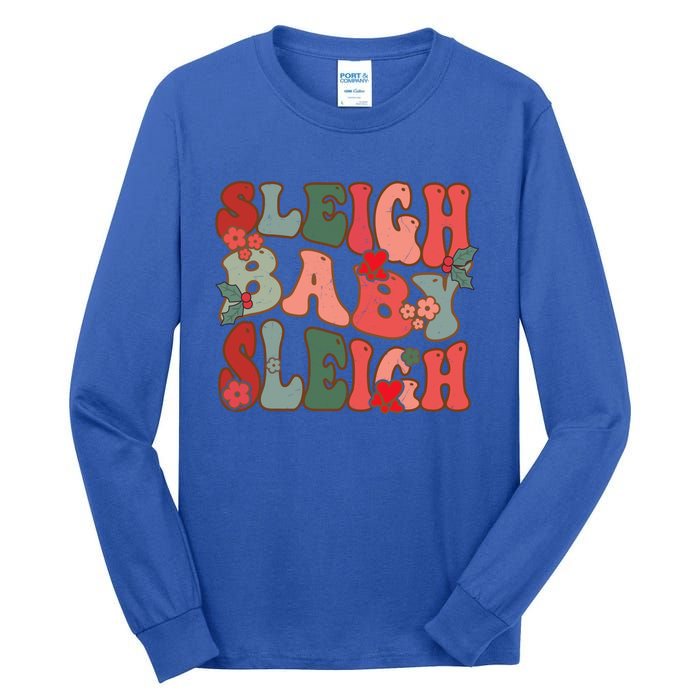 Christmas Sleigh Sleigh Groovy Xmas Cute Gift Tall Long Sleeve T-Shirt