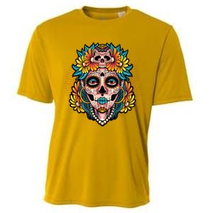 Catrina Sugar Skull Dia De Los Muertos Cooling Performance Crew T-Shirt