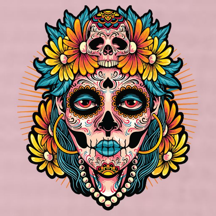 Catrina Sugar Skull Dia De Los Muertos 25L Jumbo Tote