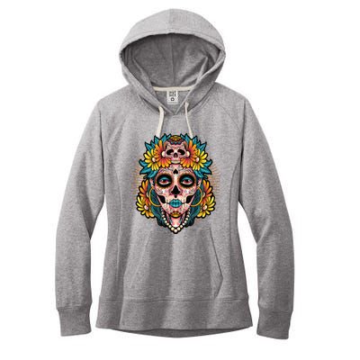 Catrina Sugar Skull Dia De Los Muertos Women's Fleece Hoodie