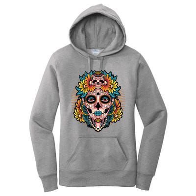 Catrina Sugar Skull Dia De Los Muertos Women's Pullover Hoodie