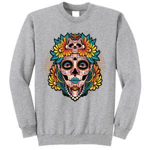 Catrina Sugar Skull Dia De Los Muertos Tall Sweatshirt