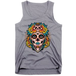 Catrina Sugar Skull Dia De Los Muertos Tank Top