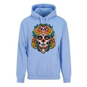 Catrina Sugar Skull Dia De Los Muertos Unisex Surf Hoodie