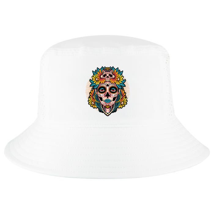 Catrina Sugar Skull Dia De Los Muertos Cool Comfort Performance Bucket Hat