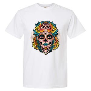 Catrina Sugar Skull Dia De Los Muertos Garment-Dyed Heavyweight T-Shirt