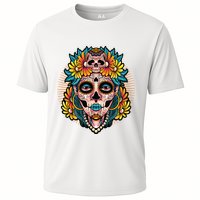 Catrina Sugar Skull Dia De Los Muertos Cooling Performance Crew T-Shirt