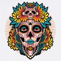 Catrina Sugar Skull Dia De Los Muertos Cooling Performance Crew T-Shirt