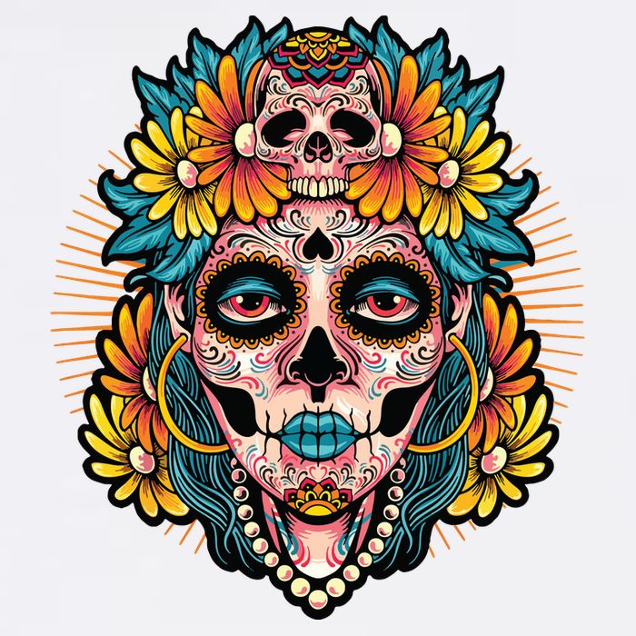 Catrina Sugar Skull Dia De Los Muertos Cooling Performance Crew T-Shirt