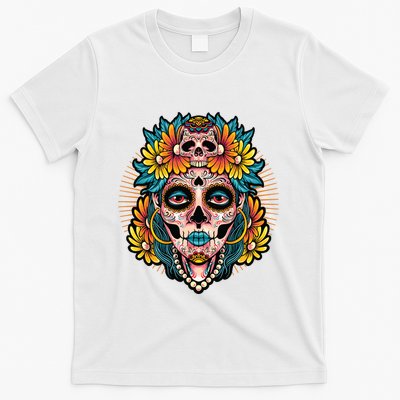 Catrina Sugar Skull Dia De Los Muertos T-Shirt