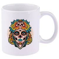 Catrina Sugar Skull Dia De Los Muertos 11oz C Handle Ceramic Mug