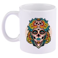 Catrina Sugar Skull Dia De Los Muertos 11oz C Handle Ceramic Mug