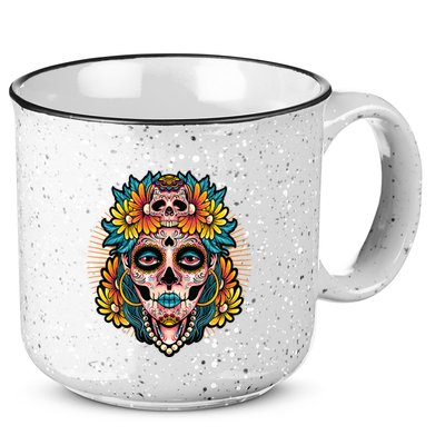 Catrina Sugar Skull Dia De Los Muertos 15oz Campfire Ceramic Mug