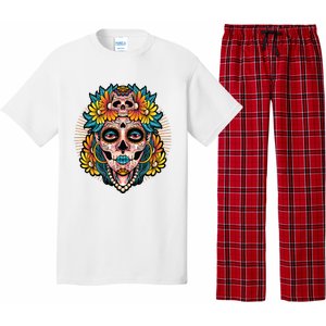 Catrina Sugar Skull Dia De Los Muertos Pajama Set