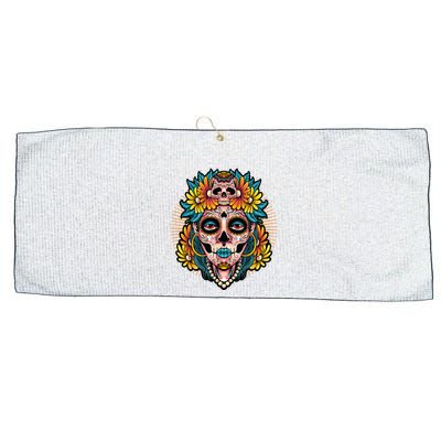 Catrina Sugar Skull Dia De Los Muertos Large Microfiber Waffle Golf Towel