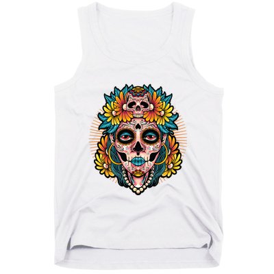 Catrina Sugar Skull Dia De Los Muertos Tank Top