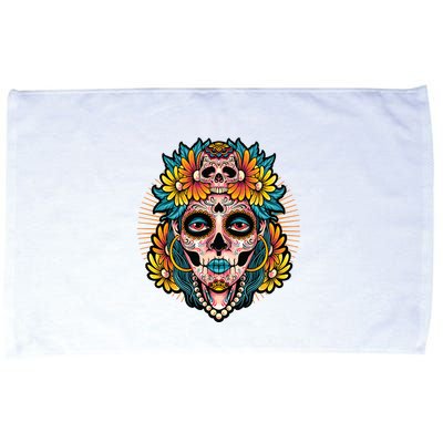 Catrina Sugar Skull Dia De Los Muertos Microfiber Hand Towel