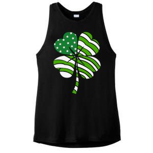 Clover Star St Patrick's Day Festive Holiday Ladies PosiCharge Tri-Blend Wicking Tank