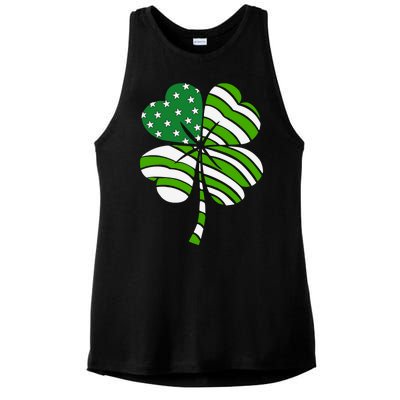 Clover Star St Patrick's Day Festive Holiday Ladies PosiCharge Tri-Blend Wicking Tank