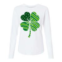 Clover Star St Patrick's Day Festive Holiday Womens Cotton Relaxed Long Sleeve T-Shirt