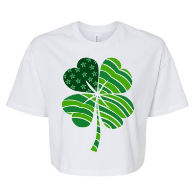 Clover Star St Patrick's Day Festive Holiday Bella+Canvas Jersey Crop Tee