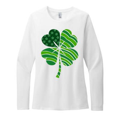 Clover Star St Patrick's Day Festive Holiday Womens CVC Long Sleeve Shirt