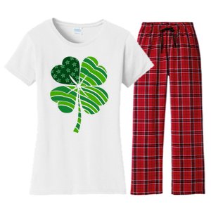 Clover Star St Patrick's Day Festive Holiday Women's Flannel Pajama Set