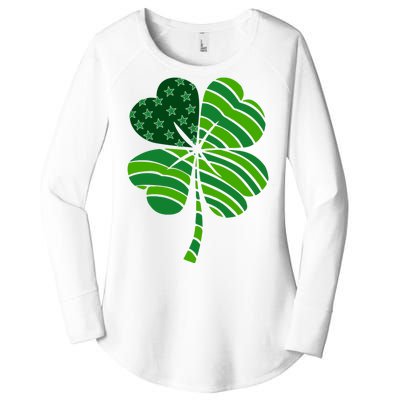 Clover Star St Patrick's Day Festive Holiday Women's Perfect Tri Tunic Long Sleeve Shirt