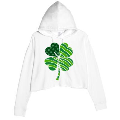 Clover Star St Patrick's Day Festive Holiday Crop Fleece Hoodie