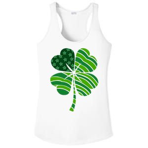 Clover Star St Patrick's Day Festive Holiday Ladies PosiCharge Competitor Racerback Tank