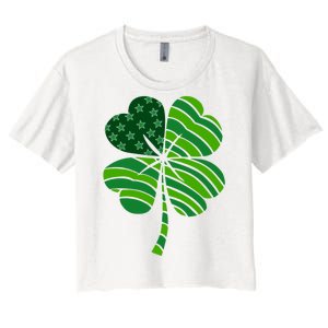 Clover Star St Patrick's Day Festive Holiday Women's Crop Top Tee