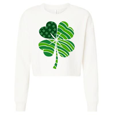 Clover Star St Patrick's Day Festive Holiday Cropped Pullover Crew