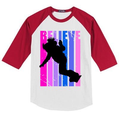 Cool Snowboarding Snowboarder Female Rider Ski Ice Winter Gift Kids Colorblock Raglan Jersey