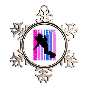 Cool Snowboarding Snowboarder Female Rider Ski Ice Winter Gift Metallic Star Ornament